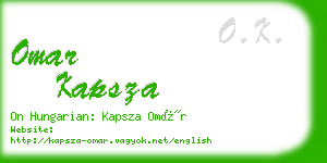 omar kapsza business card